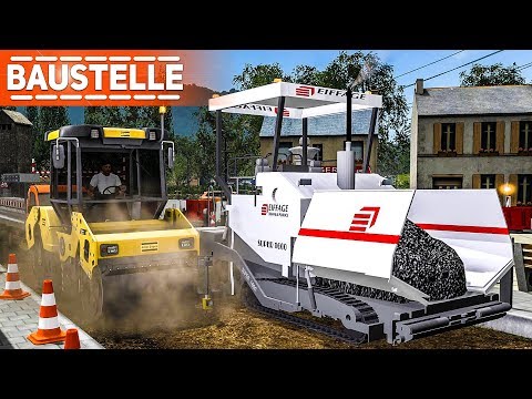 LS17 BAUSTELLE #2: Straßenbau mit Asphaltfertiger und Walze | Farming Simulator
