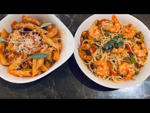 Gamberetti Spaghetti & Penne Arrabbiata.Two Different Recipes in one go Italian by Khadija Hooda