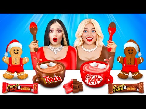 Chocolate Food vs Real Food Challenge | Expensive VS Cheap Chocolate Battle by RATATA BRILLIANT