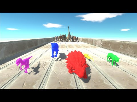Race to eat Neon Team - Animal Revolt Battle Simulator