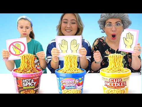 NO HANDS vs ONE HAND vs TWO HANDS EATING CHALLENGE! Ruby & Bonnie