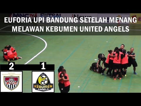 Euforia UPI Bandung Setelah Menang Melawan Kebumen United Angels 2-1 Womens Pro Futsal League 2018