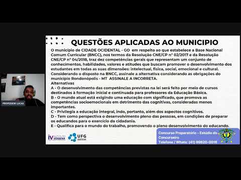Aulão para professores da prefeitura de Cidade Ociental - GO / concurso público