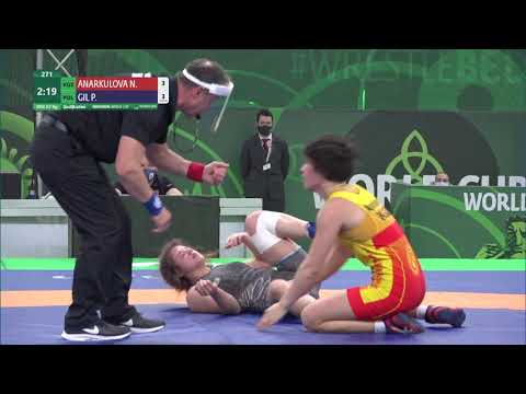 Qual. WW - 57 kg: N. ANARKULOVA (KGZ) v. P. GIL (POL)