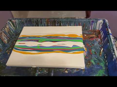 Acrylic pour Swipe technique using Sheleeart pouring medium and leftover paints. Beautiful result!