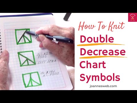 Double Knitting Decrease Chart Symbols Right Leaning Left Leaning And Center Knit Decrease