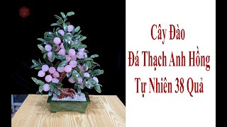 Cây Đào Đá Thạch Anh Hồng Tự Nhiên 38 Quả Trang Trí Phong Thuỷ