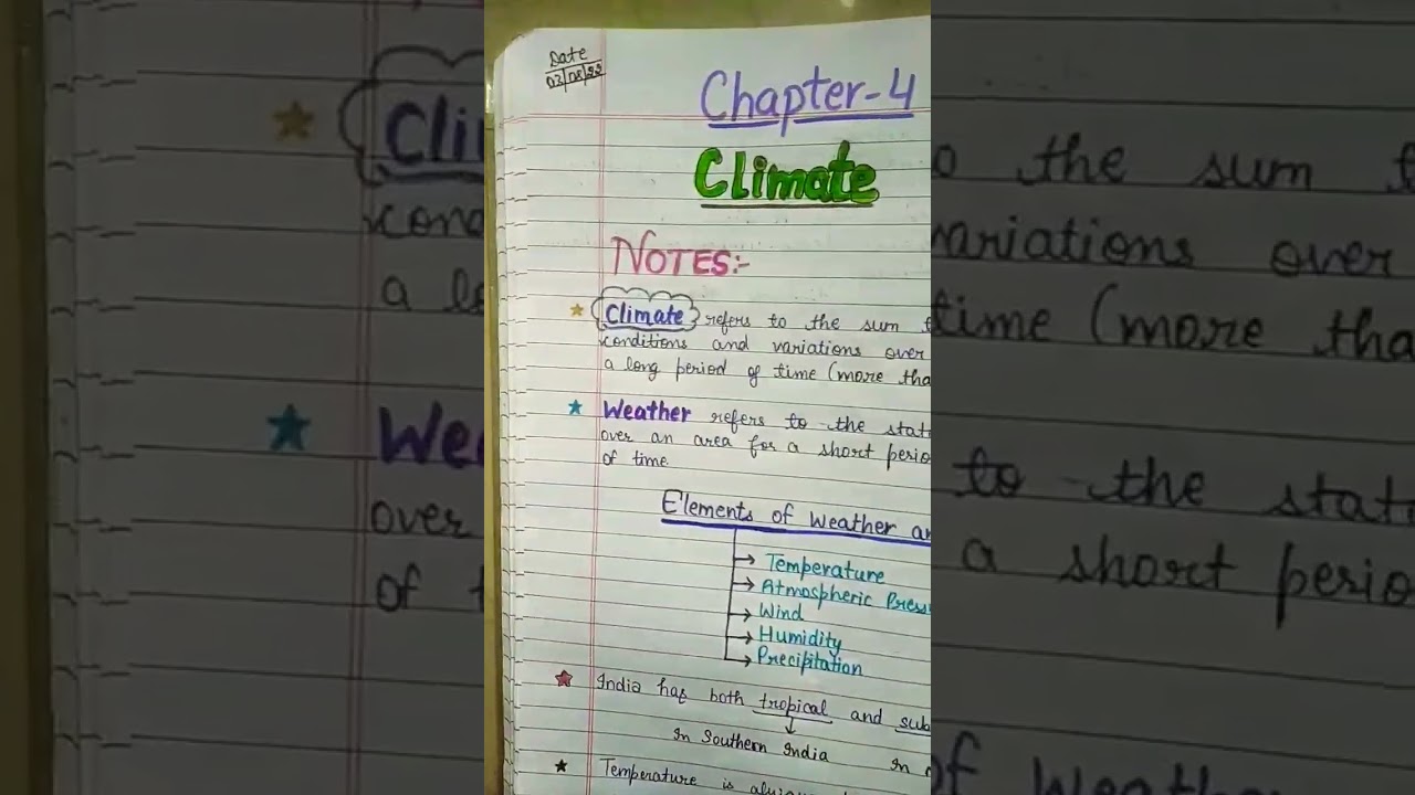 Class 9th Geography Chapter-4 | CLIMATE | Notes Part 1