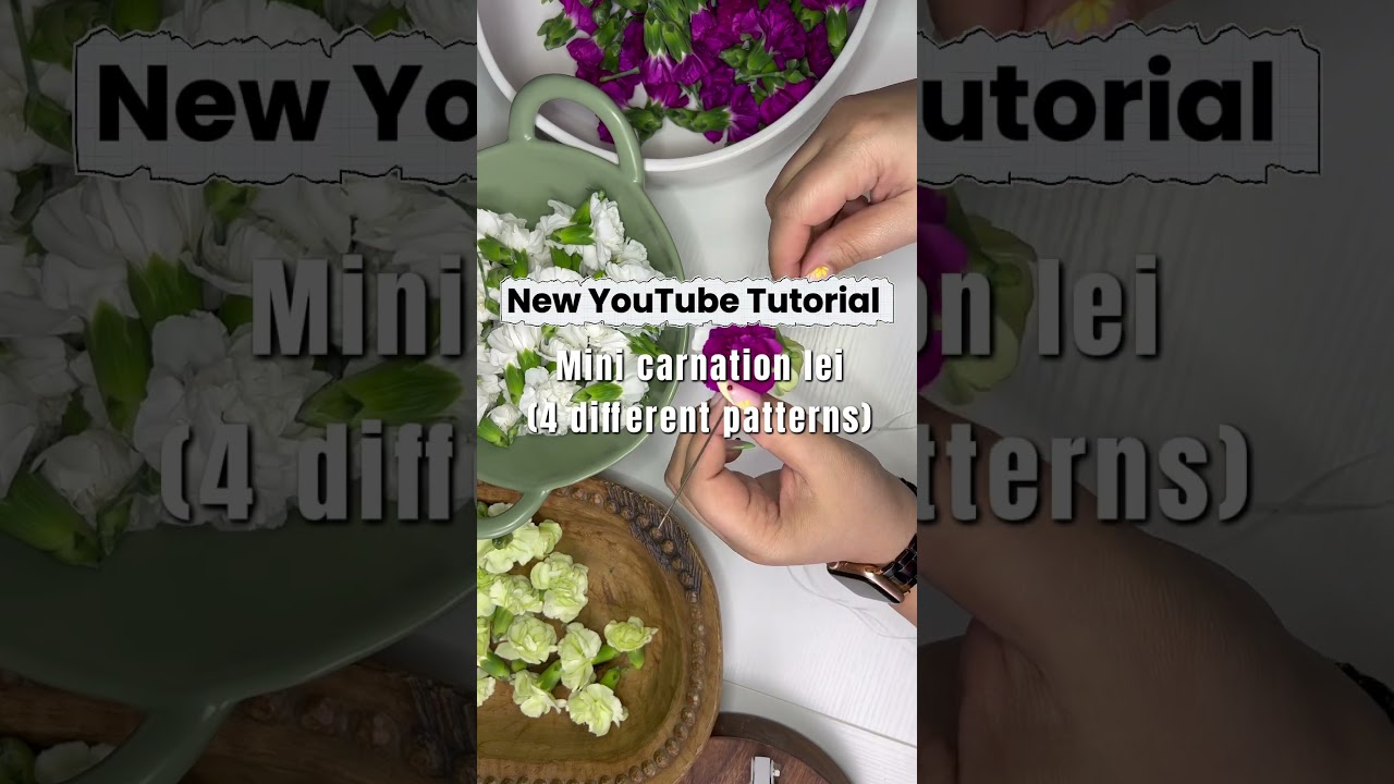 New tutorial! Learn 4 different patterns in this mini carnation lei-making tutorial #leimaking