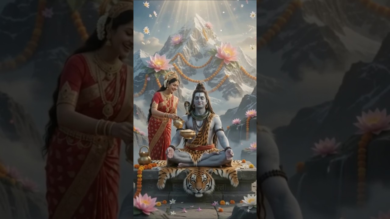 Divine Love: Mata Parvati Serving Mahadev 🙏 #shorts #shivshakti #shivshankar