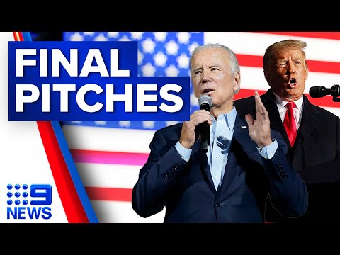 Biden and Trump make final pitches to voters for crucial midterm elections | 9 News Australia