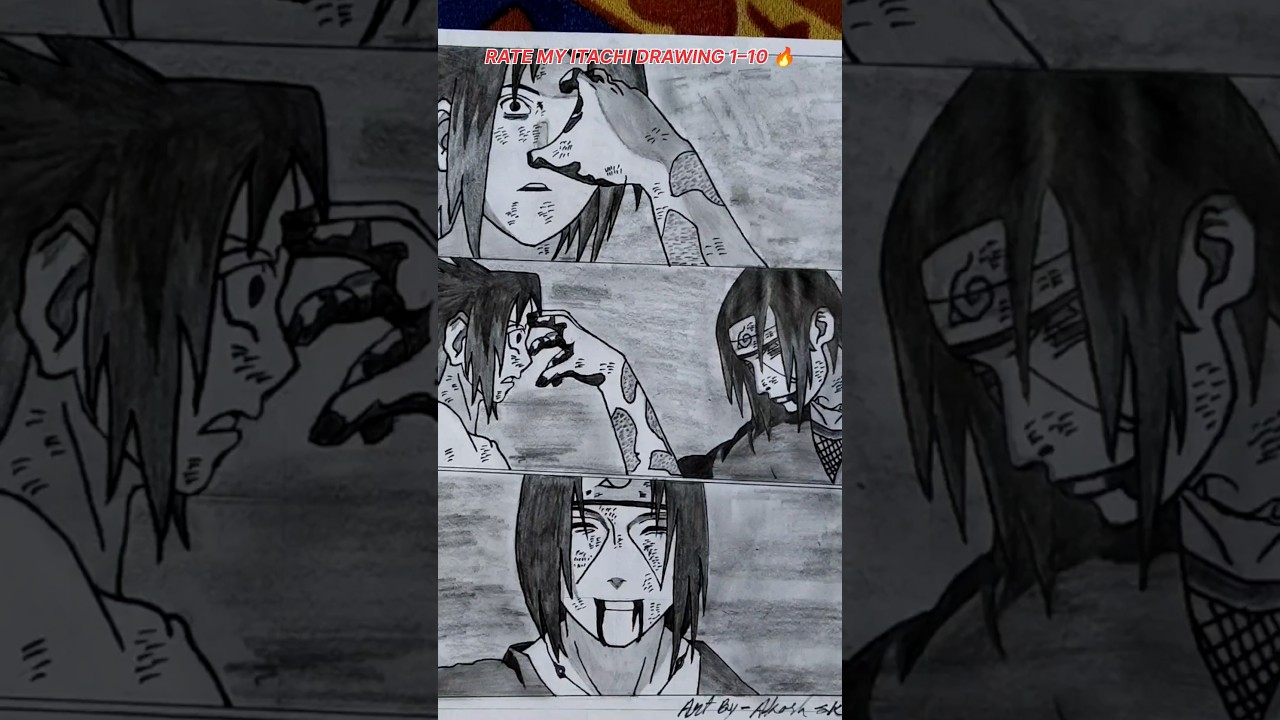Itachi Uchiha & Sasuke Drawing 🔥 | Rate My Drawing 1–10! #shorts