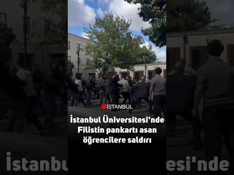 İstanbul Üniversitesi'nde Filistin pankartı asan öğrencilere saldırı