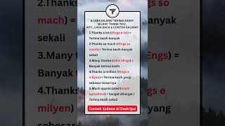 5 Cara Bilang Terima Kasih Selain Thank You, Artinya, Cara Baca &amp; Contoh Kalimat | #short #shorts