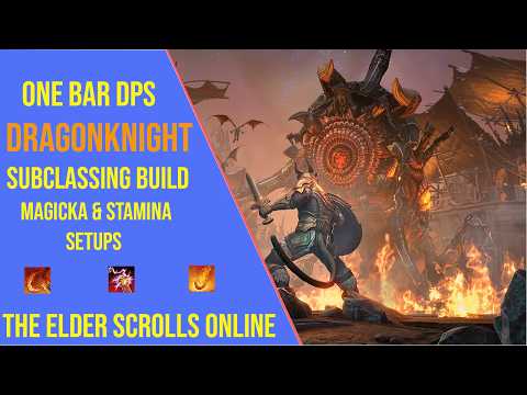 Powerful One Bar Dragonknight DPS Build for ESO Update 49 - Magicka and Stamina Subclassing Setups