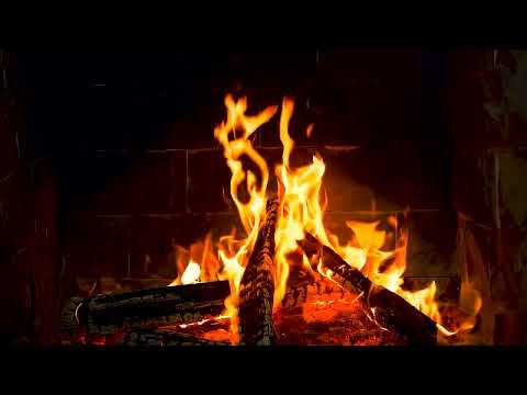 Crackling Fire at Night Dark Background Video 🔥 Burning Fireplace Sounds for Sleeping
