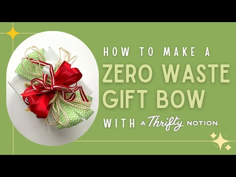 Quick + Easy Zero Waste Gift Bow w/ Scraps of Ribbon, Fabric, or Lace! | A Thrifty Notion
