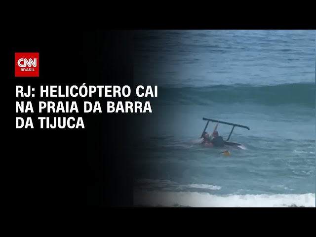 Helicóptero cai na Praia da Barra da Tijuca, no Rio de Janeiro | BASTIDORES CNN