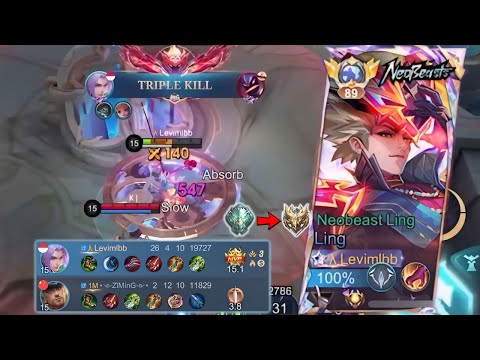 26 KILLS!! LING NEOBEAST FASTHAND GAMEPLAY HARD CARRY DARKSYSTEM TEAM FROM EPIC TO LEGEND RANK