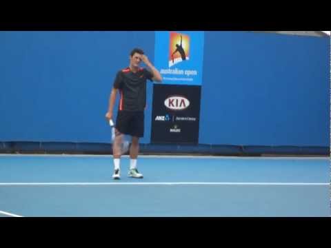 Bernard Tomic Practice - Australian Open 2012