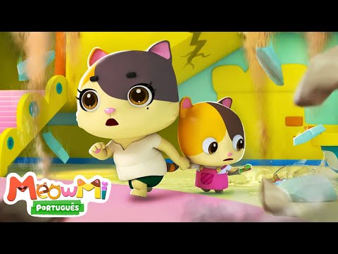 🐱 Show da Família Gato - Segurança Durante um Terremoto | Segurança Infantil | Músicas Infantis