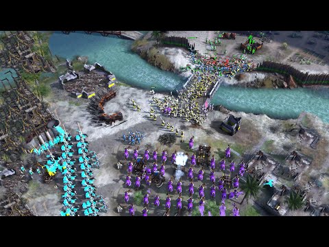 Age of Empires 4 - 3v5 CBA MASSIVE BRIDGE ONSLAUGHT BATTLE | Multiplayer Gameplay