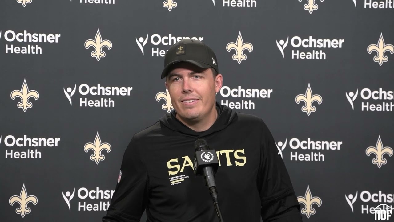 Saints HC Kellen Moore on QB development, rules out three starters and lists one questionable
