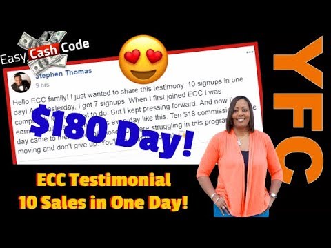 Easy Cash Code Testimonial | He Got 10 ECC Sign-Ups in One Day What It Takes to Make Sales Video