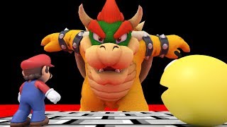 Pacman and Mario vs Bowser