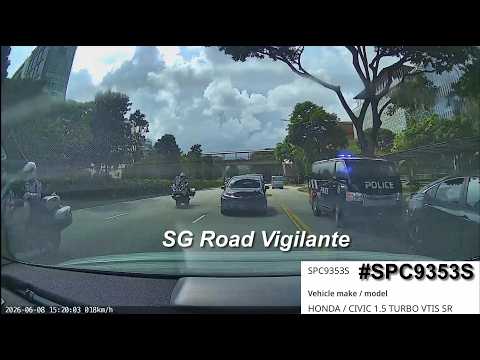 8jun2026 #SPC9353S honda civic cut off singaporean police van #PD280Y when turning & got pull over