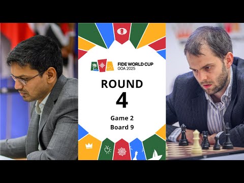 🇮🇳 Pentala Harikrishna  – Nils Grandelius 🇸🇪 | FIDE World Cup 2025 | Round 4 | Game 2 | Board 9
