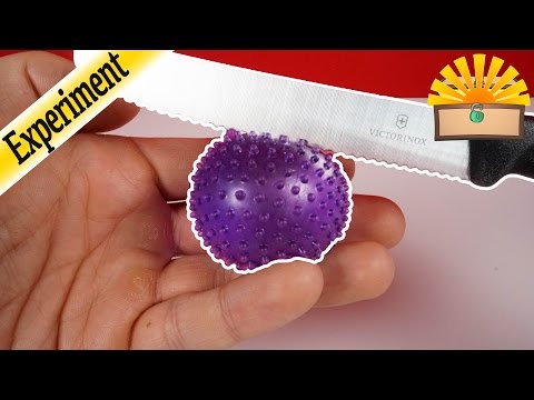 SCHLEIM GLIBBER BALL ZERSCHNEIDEN - Kinder EXPERIMENT deutsch