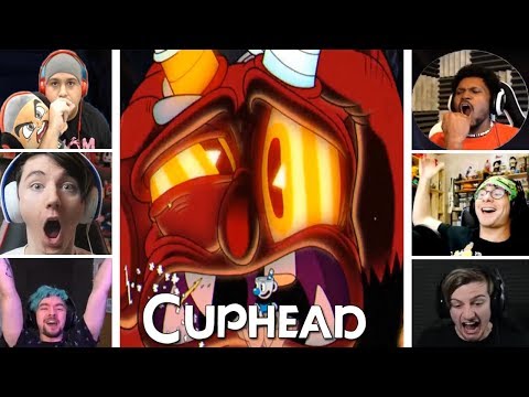 Let's Players Reactions to The Devil (Boss) Final Phase & Beating Him | Cuphead