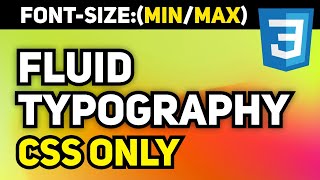 Min Max Font Size Responsive Fluid Typography | Auto Resize Font | CSS Tricks | Clamp CSS Function