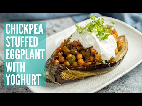 Chickpea Stuffed Eggplant with Yoghurt | GCBC14 Ep56