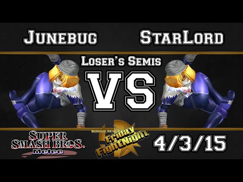 Friday FightNight! - VGz | Junebug (Sheik) Vs Starlord (Sheik, Jiggs) - SSBM Losers Semis - Melee