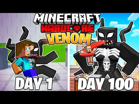 I Survived 100 DAYS as VENOM in HARDCORE Minecraft!