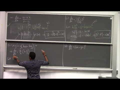 Math 391 Lecture 4 - Solving mixture problems with ODEs; Homogeneous 1st order equations conclusion