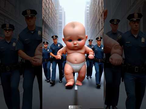 Un bébé mignon a mangé tous les raisins, puis la police a arrêté le bébé 😭 #ai #bébé #police