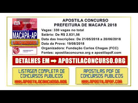 Apostila Concurso Prefeitura de Macapá 2018 PDF e Impressa