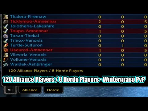 120 Alliance Vs 8 Horde - WINTERGRASP IN WOTLK CLASSIC