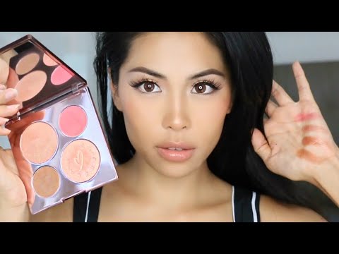 Becca X Chrissy Teigen Glow Face Palette Full Face Tutorial Swatches & Review On Asian Skin