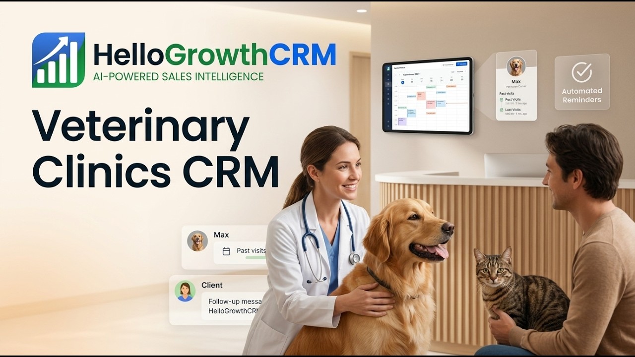 Veterinary Clinics CRM | Manage Appointments, Pets & Clients with HelloGrowthCRM