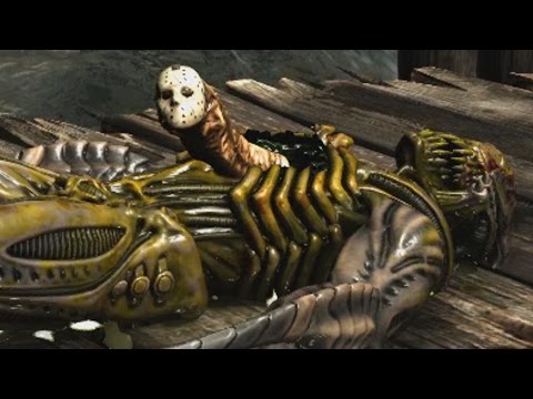 Mortal Kombat XL - Jason/Alien Mesh Swap Intro, X Ray, Victory Pose, Fatalities, Brutalities Video