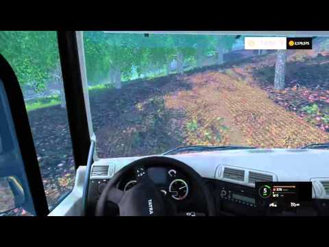 FS15 Tatra heavy load up rough logging road.