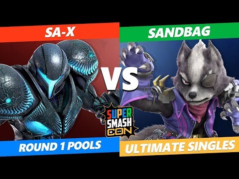 SSC 2019 SSBU -  SA-X (Dark Samus) VS  Sandbag (Wolf) Smash Ultimate Round 1 Pools