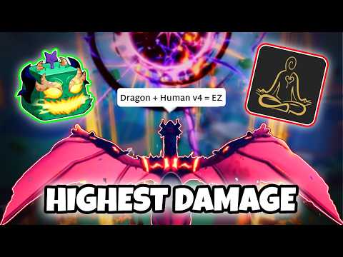 HUMAN V4 + DRAGON (WEST) is Literally HIGHEST DMG... | Bloxfruits UPD 25