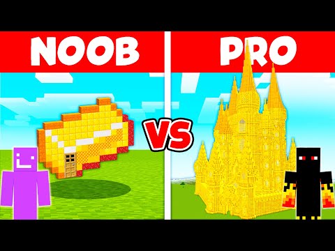 Castelo de Ouro de NOOB vs PRO no MINECRAFT