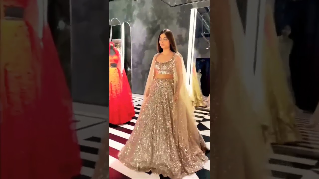 Golden crop top with beautiful lehenga#makeup#viralshorts#shorts