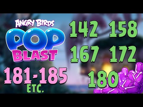 Angry Birds Pop Blast Gameplay Pt 36: Levels 181-185 - Lots of Replays...